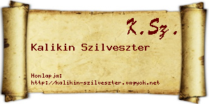 Kalikin Szilveszter névjegykártya