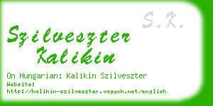 szilveszter kalikin business card